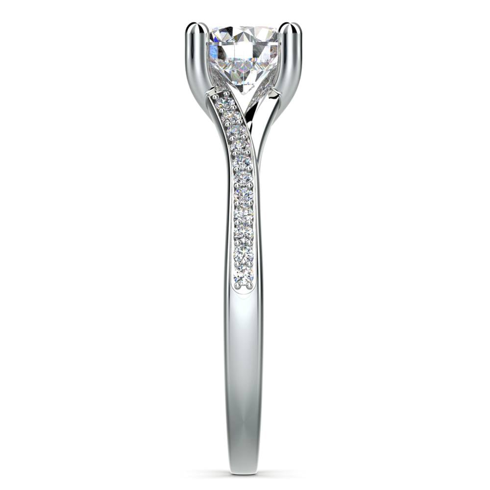 1 Carat Split Shank Pave Diamond Engagement Ring | Thumbnail 03