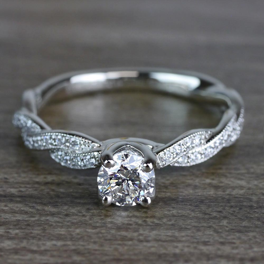 Twisted Diamond Engagement Ring In White Gold By Parade | 02