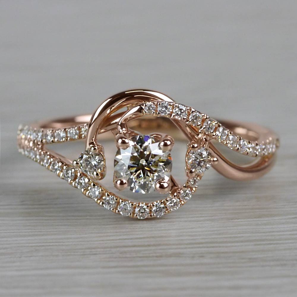 Elegant Rose Gold Split Shank Engagement Ring By Parade | 02