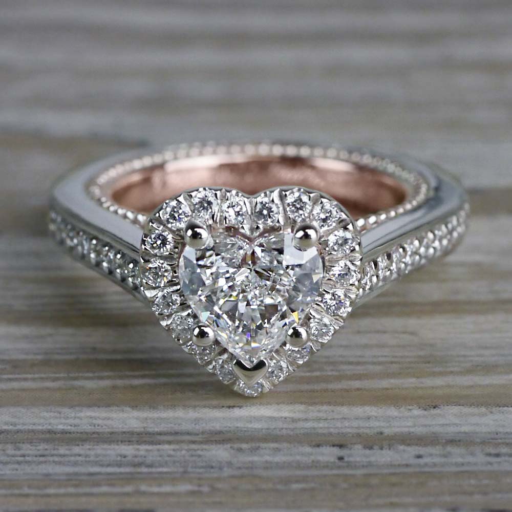 Antique Inspired Rose And White Gold Diamond Engagement Ring | 05