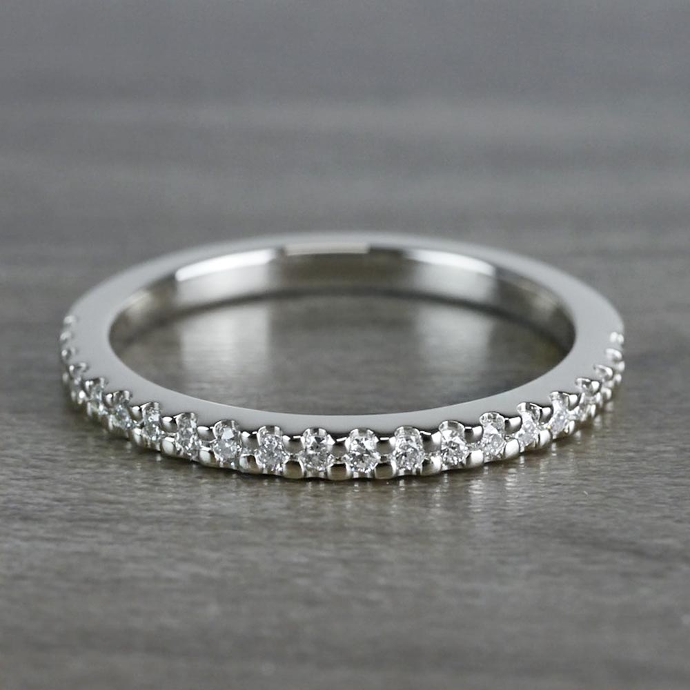 Scallop Diamond Wedding Ring in White Gold (1/4 ctw) | 05
