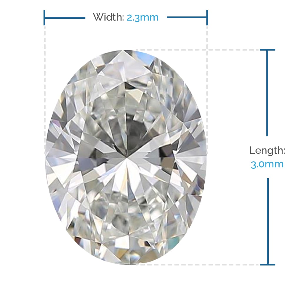 3x2.3 MM Oval Loose Diamond, Premium Melee Diamonds | 02