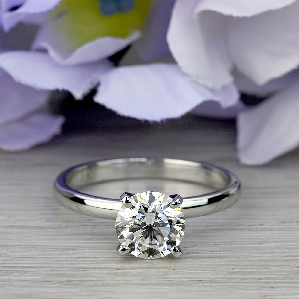 1.20 Carat Lab Created Round Diamond Solitaire Engagement Ring angle 5