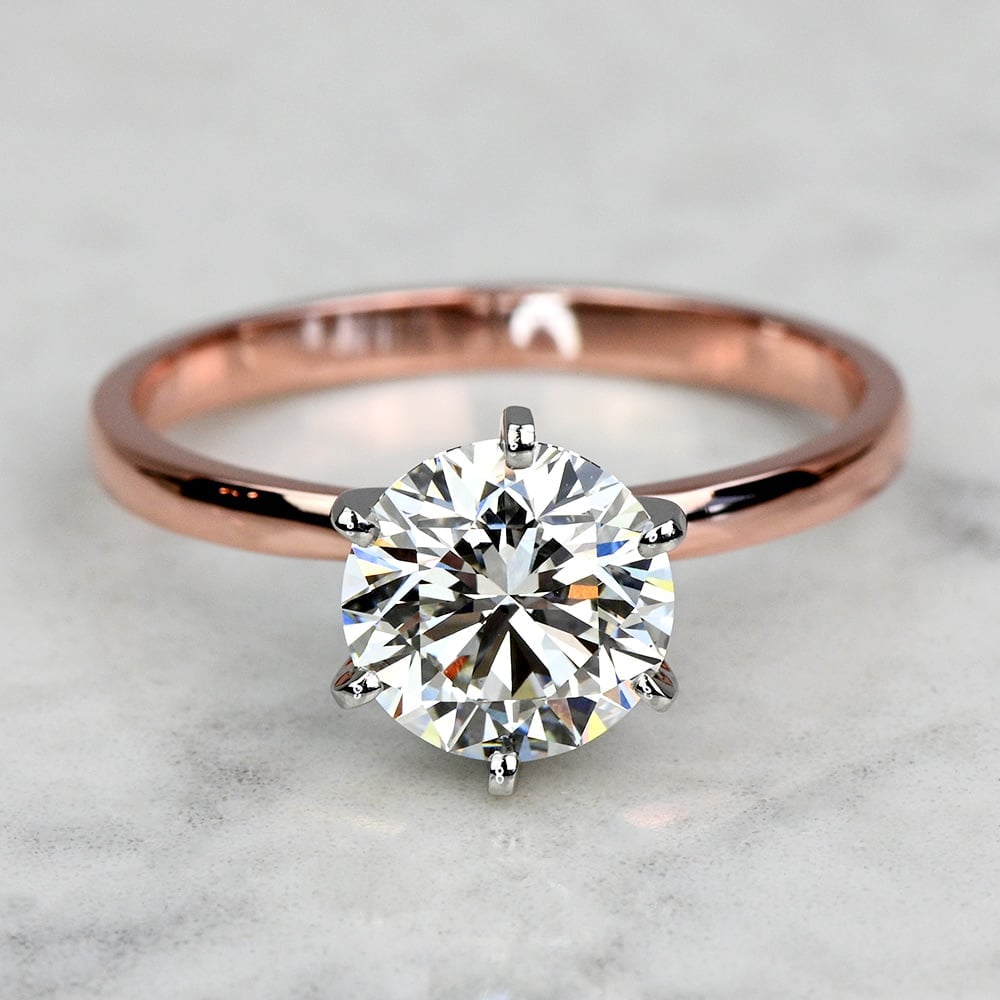 2 Carat Lab Grown Round Diamond Rose Gold Solitaire Engagement Ring