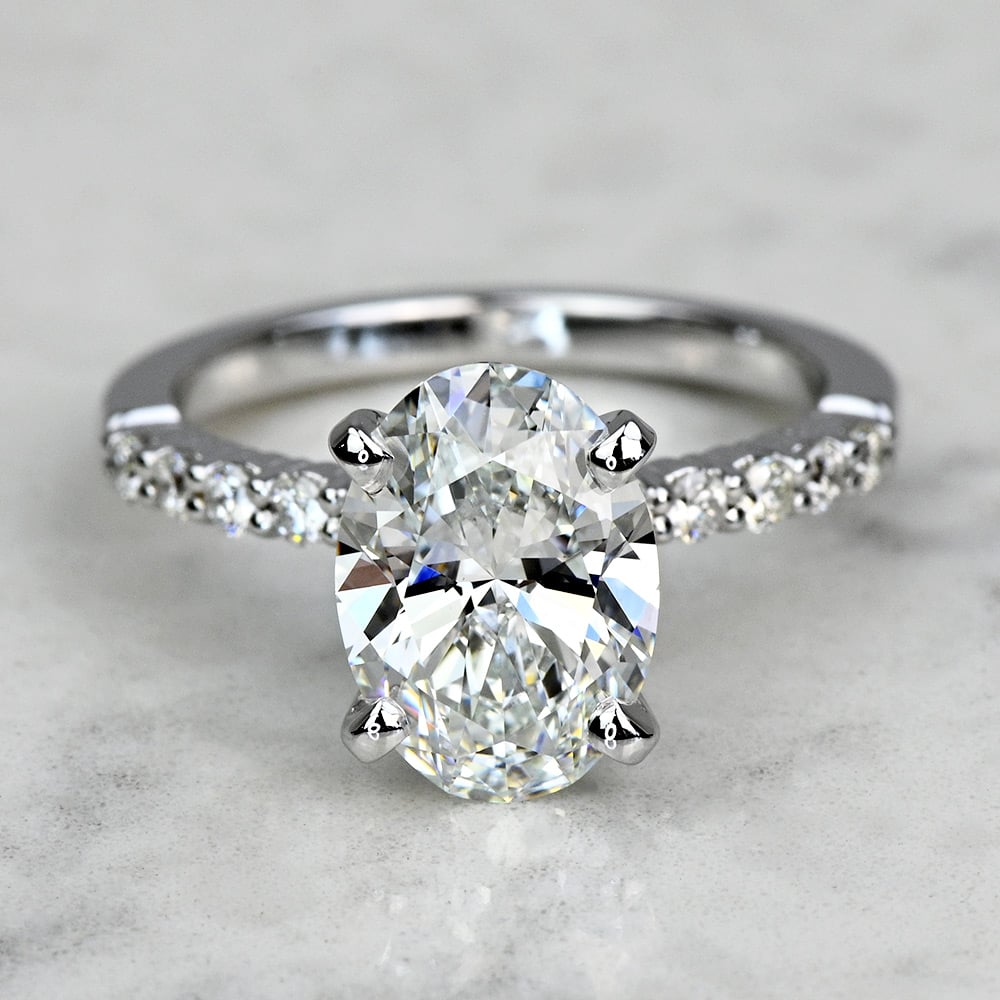 Delicate Shared-Prong Diamond Engagement Ring in White Gold | 05