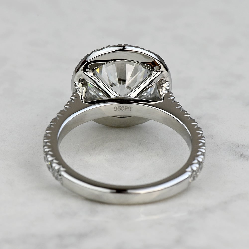 2.70 Carat Round Diamond Custom Halo Engagement Ring angle 4