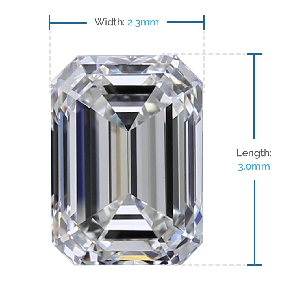 3x2.3 MM Emerald Loose Diamond, Premium Melee Diamonds | 02