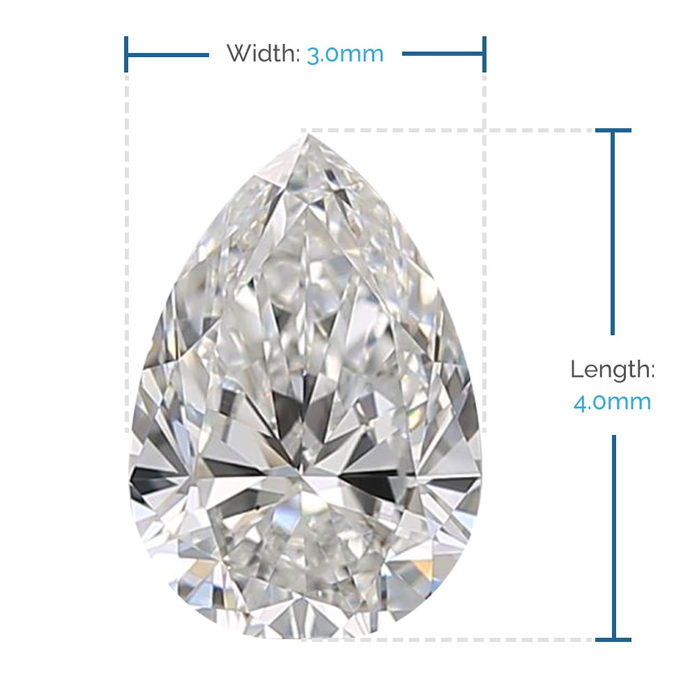 4x3 MM Pear Cut Loose Diamond, Premium Melee Diamonds | 02