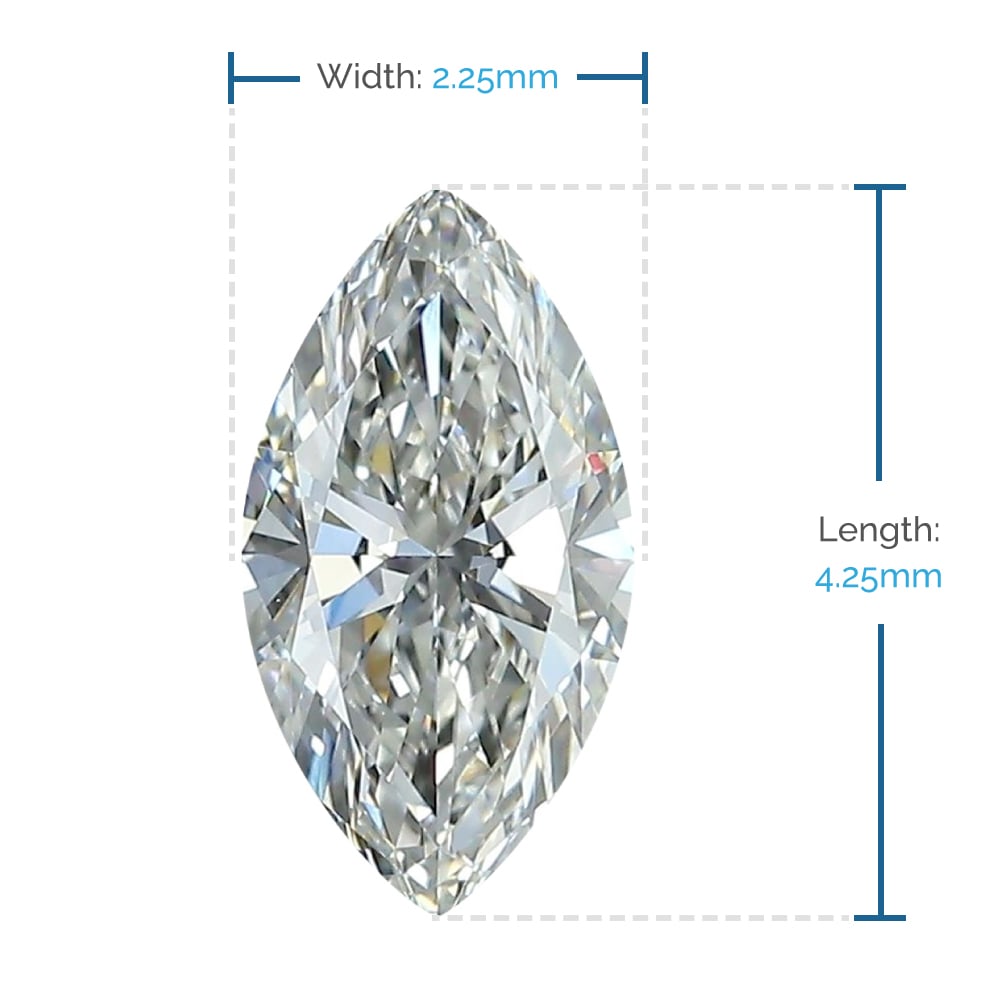 4.25x2.25 MM Marquise Loose Diamond, Premium Melee Diamonds | 02