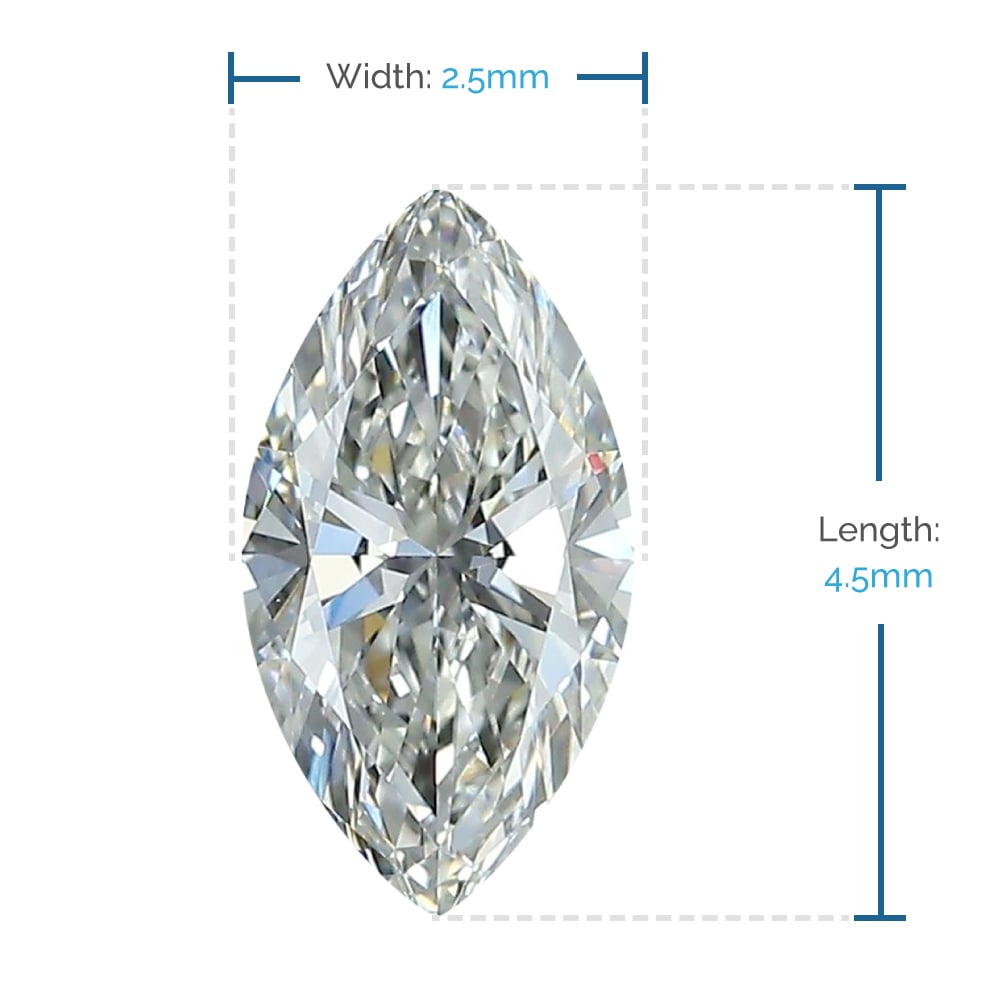 4.5x2.5 MM Marquise Loose Diamond, Premium Melee Diamonds | 02