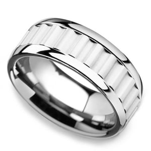 Mens Gear Ring In Tungsten Carbide (Gear Teeth Inlay) - Clockwork (9mm)