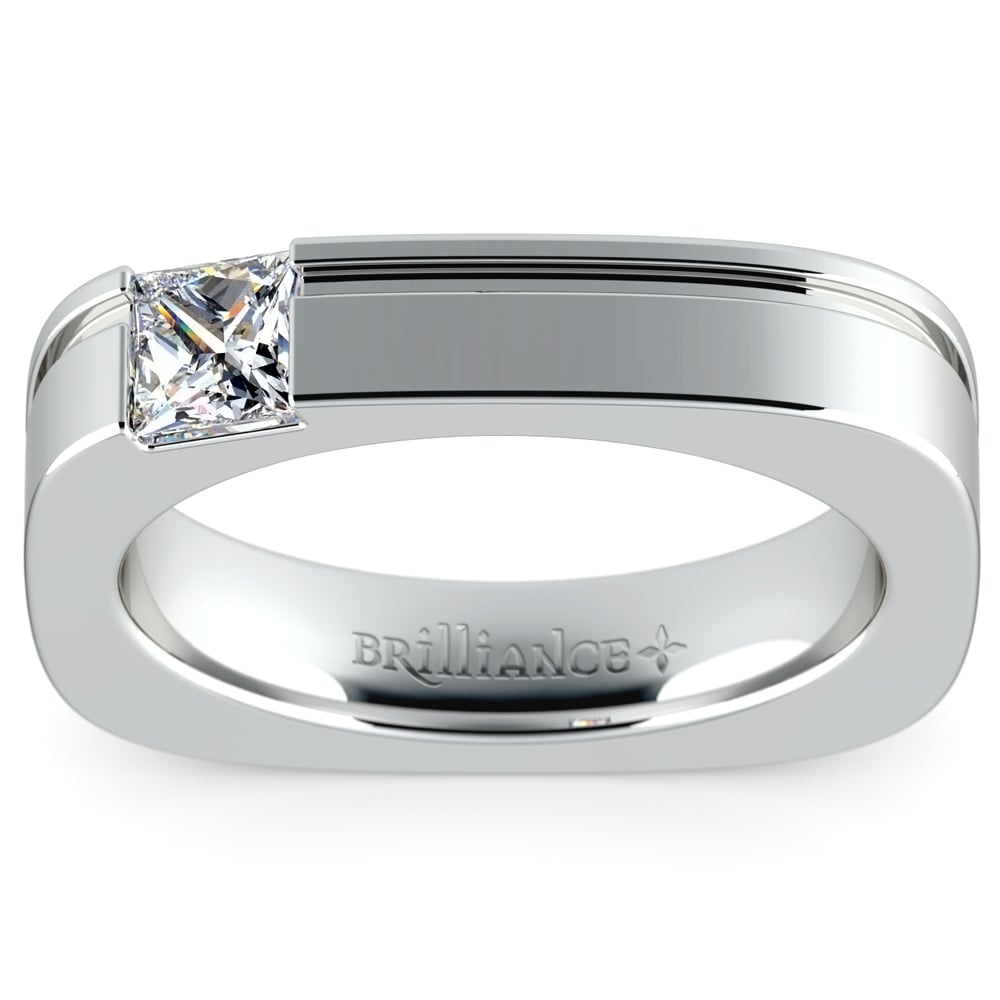 Square Diamond Engagement Ring For Men (1/2 Ctw) - Achilles | 02