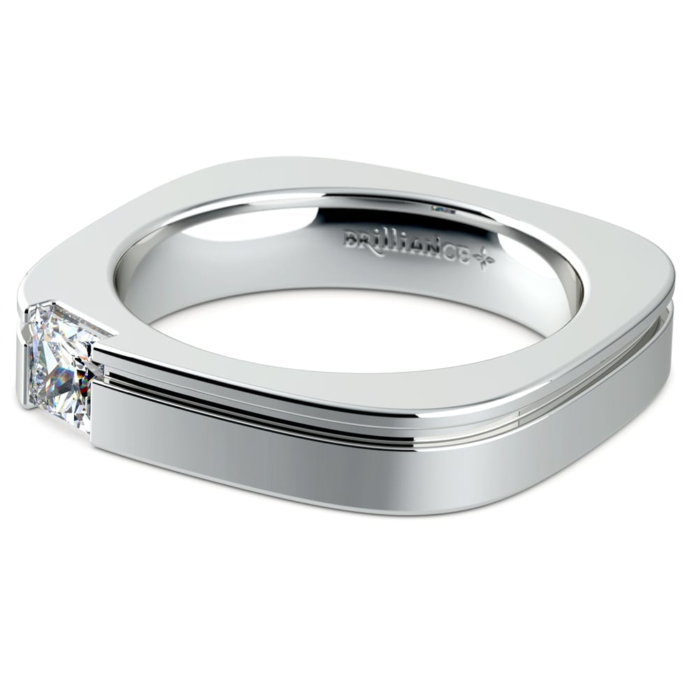 Square Diamond Engagement Ring For Men (1/2 Ctw) - Achilles | 01
