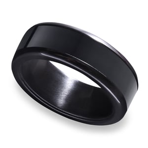 Actaeon - Elysium Inlay Zirconium Mens Ring (8mm)