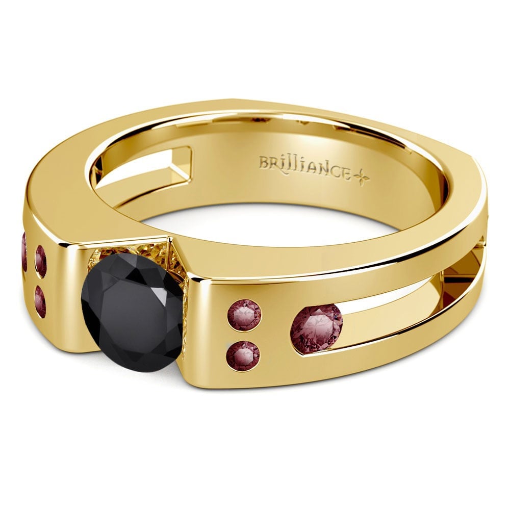 Apollo Garnet Gemstone Mangagement Ring In Gold | 01