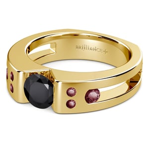 Apollo Garnet Gemstone Mangagement Ring In Gold