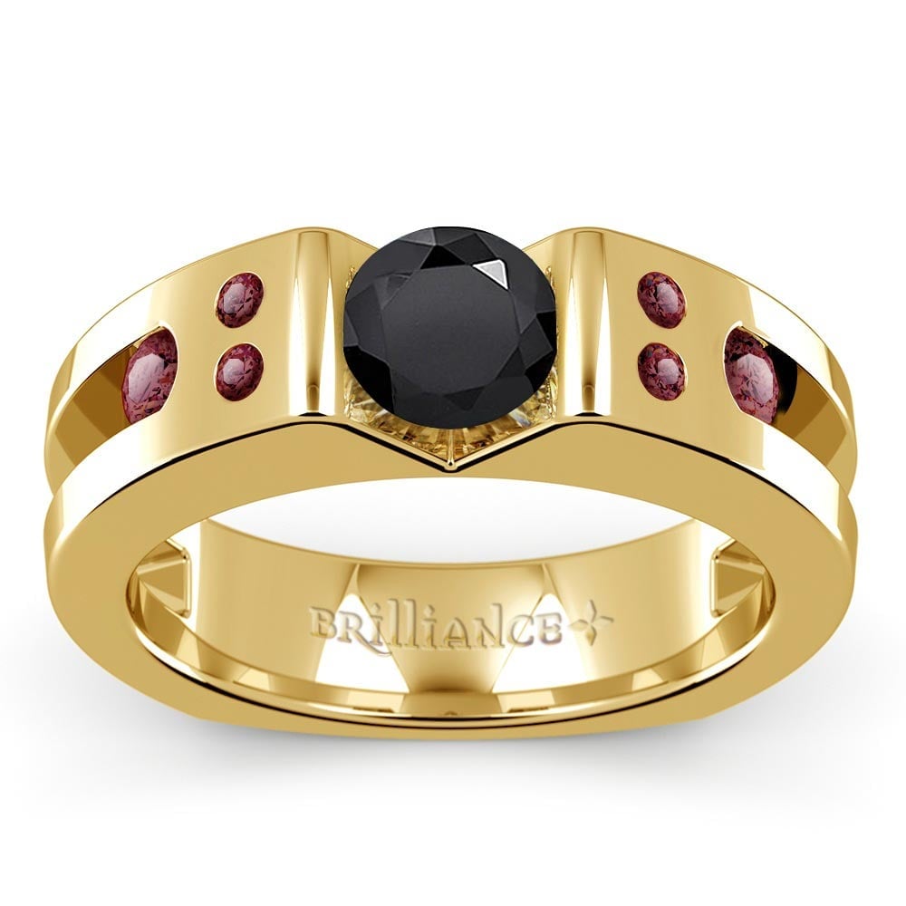 Apollo Garnet Gemstone Mangagement Ring In Gold | 02