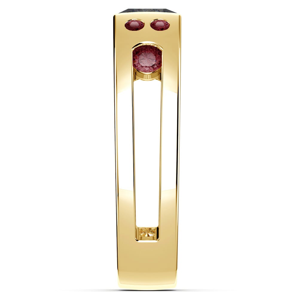 Apollo Garnet Gemstone Mangagement Ring In Gold | 04