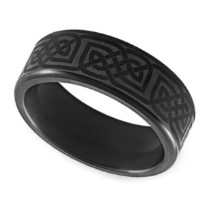 Mens Elysium Wedding Band With Celtic Design - Ares