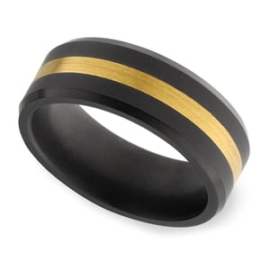 Gold Inlay Elysium Ring For Men - Ares