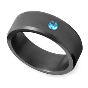 Blue Diamond Wedding Band In Elysium For Men - Ares