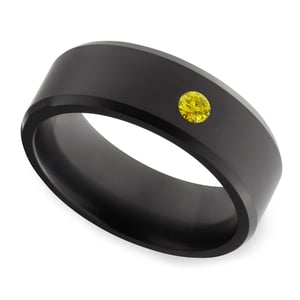 Yellow Diamond And Matte Elysium Ring For Men - Ares