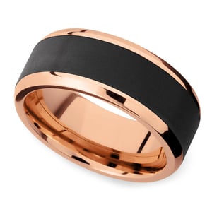 Mens Rose Gold And Elysium Wedding Band - Ares