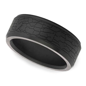 Unique Cracked Dry Earth Mens Wedding Band Elysium - Ares