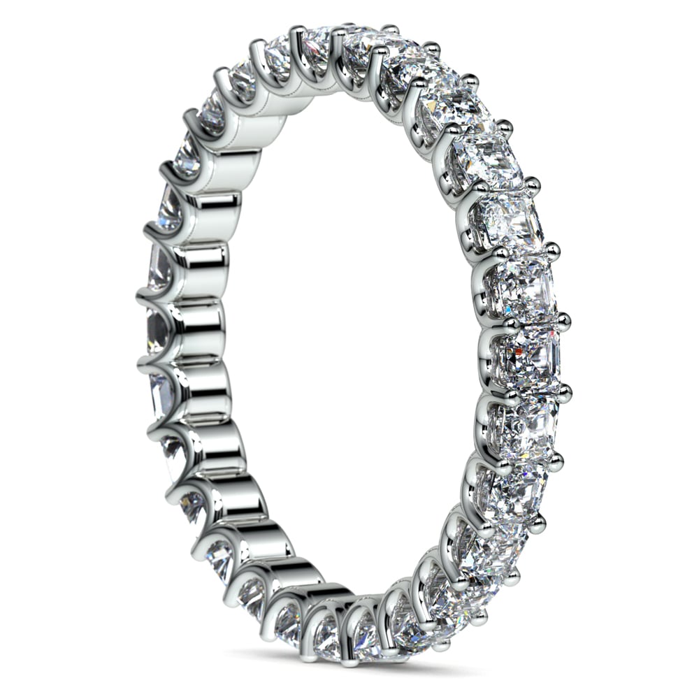 Asscher Cut Eternity Ring With U-Prong Setting In White Gold | 04