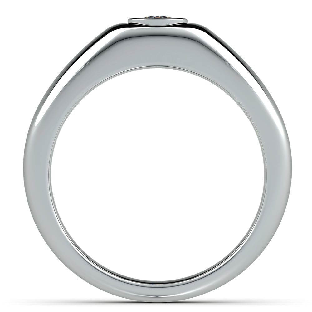 Atlas - Mens Bezel Set Diamond Ring (3/4 Ctw Cushion Cut) | 03