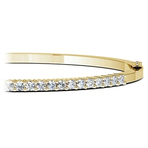 Half Eternity Diamond Bracelet Bangle In Yellow Gold (1 Ctw)
