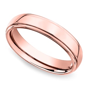 Beveled Men's Wedding Ring in Rose Gold (5mm)