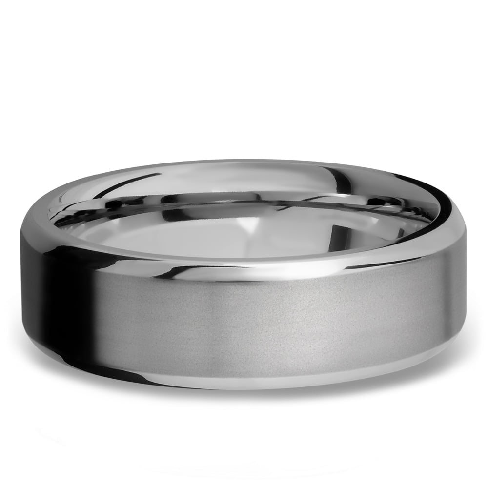 Beveled Men's Wedding Ring in Titanium (7mm) | 03