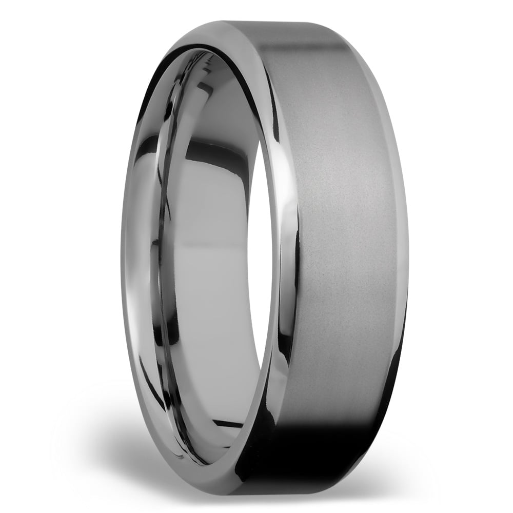 Beveled Men's Wedding Ring in Titanium (7mm) | 02