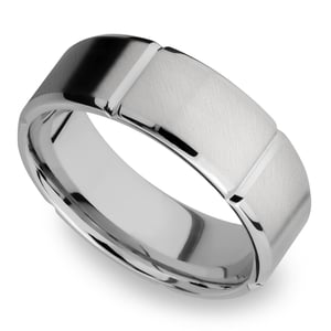 Bevel Segment Men's Wedding Ring in Titanium (8mm)