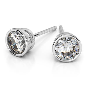 Bezel Diamond Earring Settings In Platinum