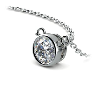 Bezel Set Diamond Solitaire Necklace Setting In White Gold