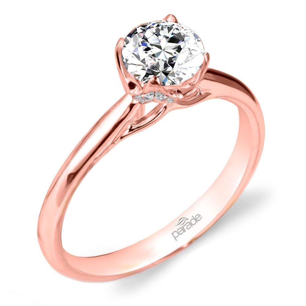 Simple Elegant Blossom Engagement Ring In Rose Gold By Parade | 01