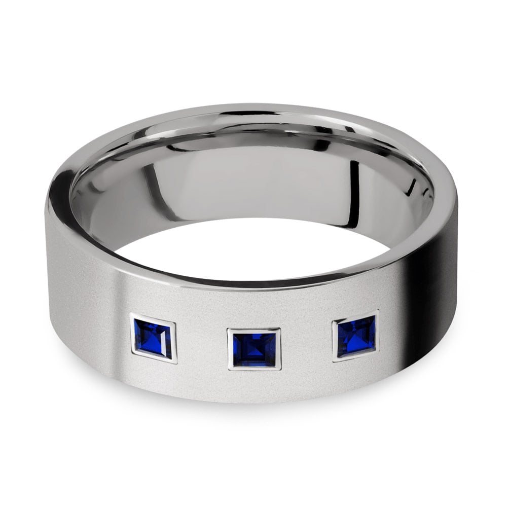 Titanium And Sapphire Mens Ring - Saphirus Engagement Ring | 04