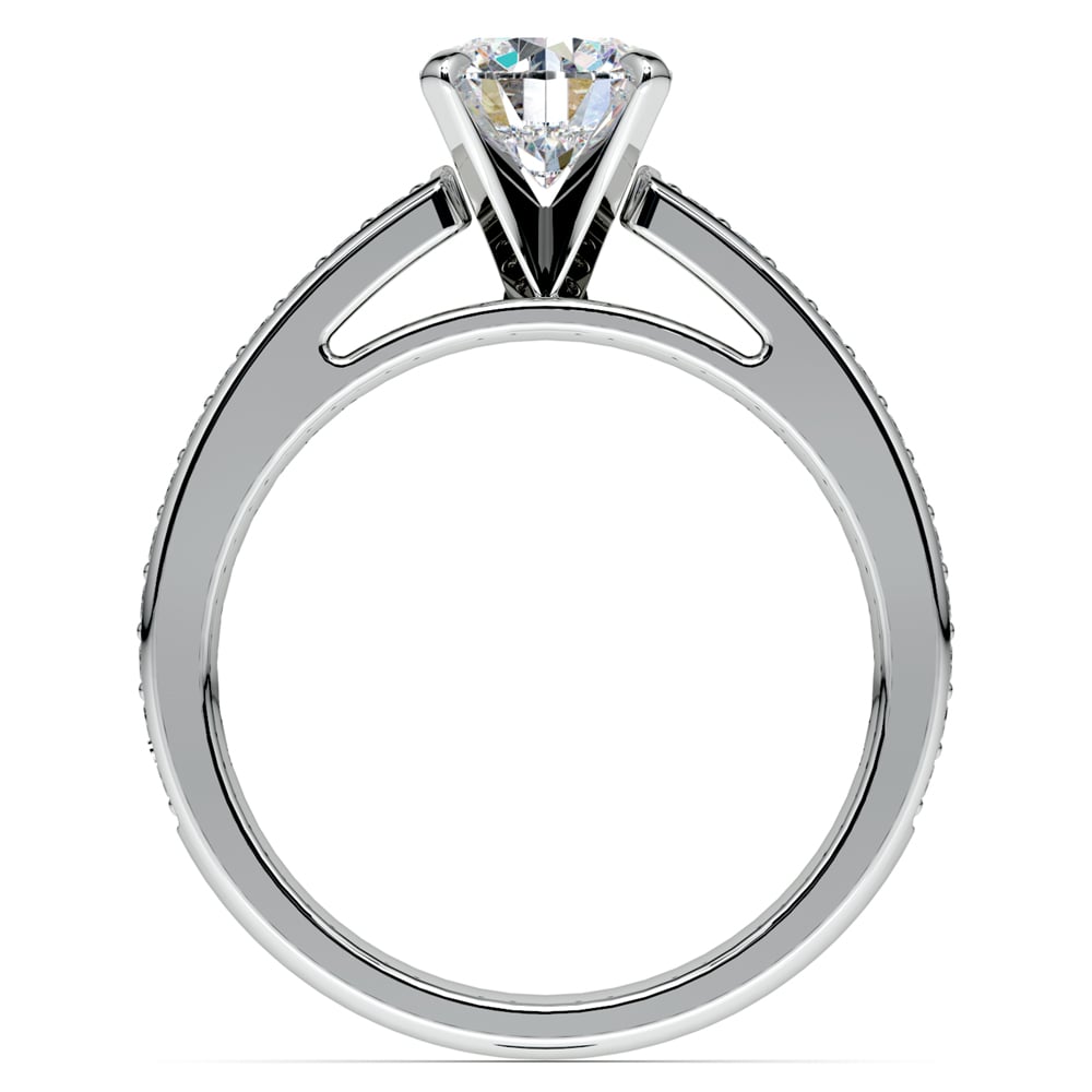 Pave Cathedral Diamond Engagement Ring in White Gold (1/4 ctw) | 02
