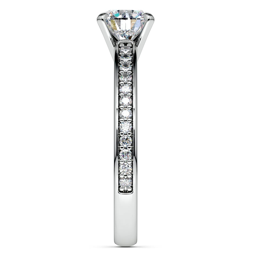 Pave Cathedral Diamond Engagement Ring in White Gold (1/4 ctw) | 03