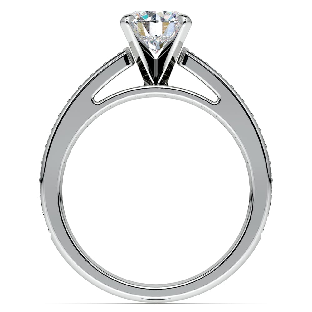 3/4 Carat Pave Cathedral Setting Engagement Ring In White Gold | Thumbnail 04