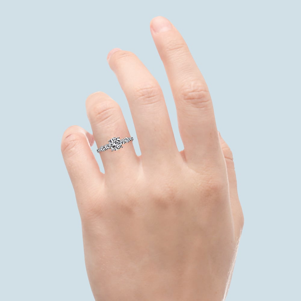 Classic Five Stone Ring In White Gold | 05