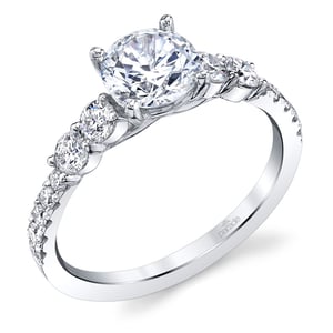 Classic Five Stone Ring In White Gold