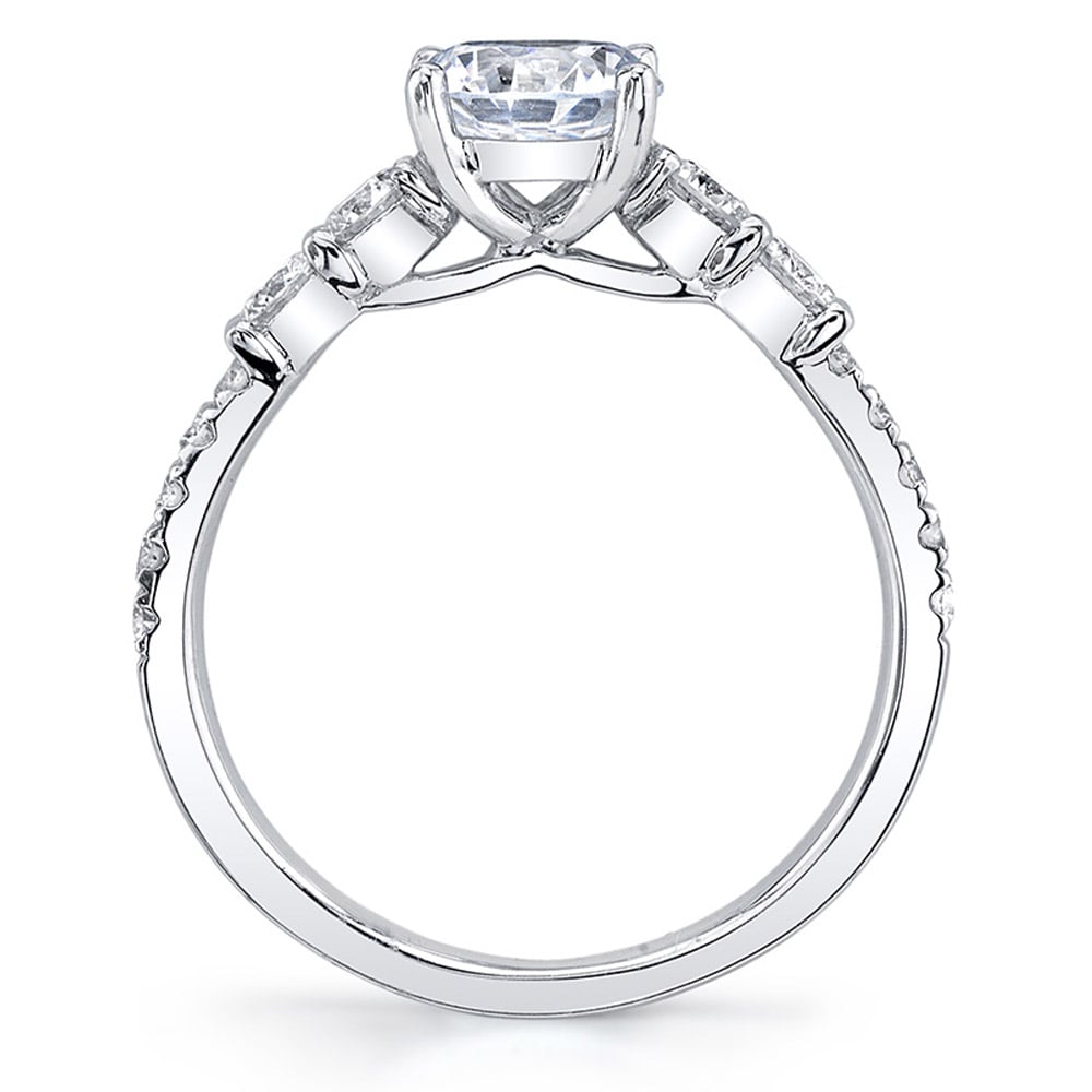 Classic Five Stone Ring In White Gold | 03