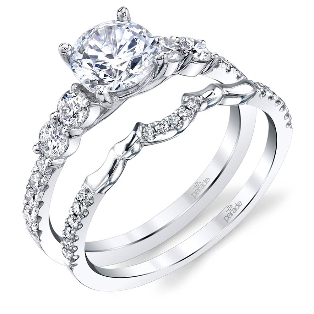 Classic Five Stone Ring In White Gold | 04