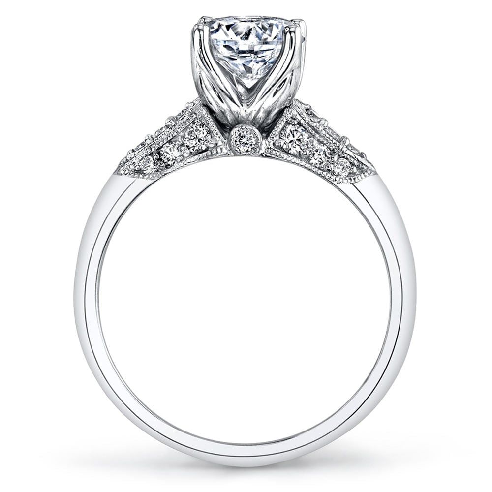 Vintage Cathedral Engagement Ring With Milgrain Edging | 03