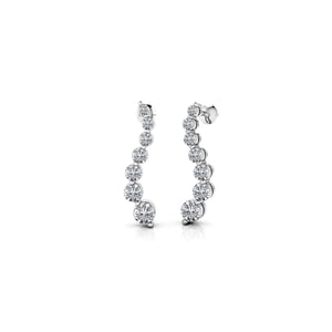 Diamond Drop Earrings In White Gold (1/2 ctw) - Curvy Design