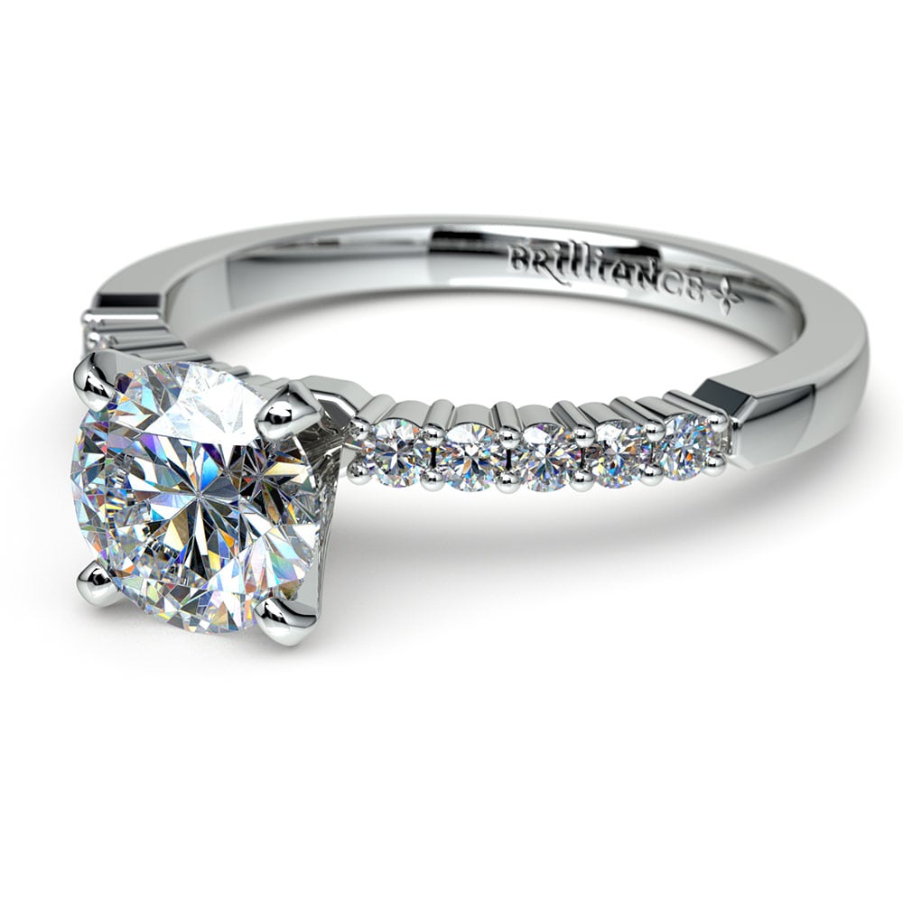 Delicate Shared-Prong Diamond Engagement Ring in White Gold | Thumbnail 04