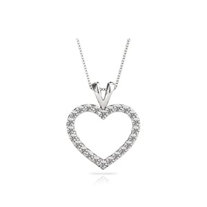 White Gold Heart Pendant Necklace (1 Ctw)